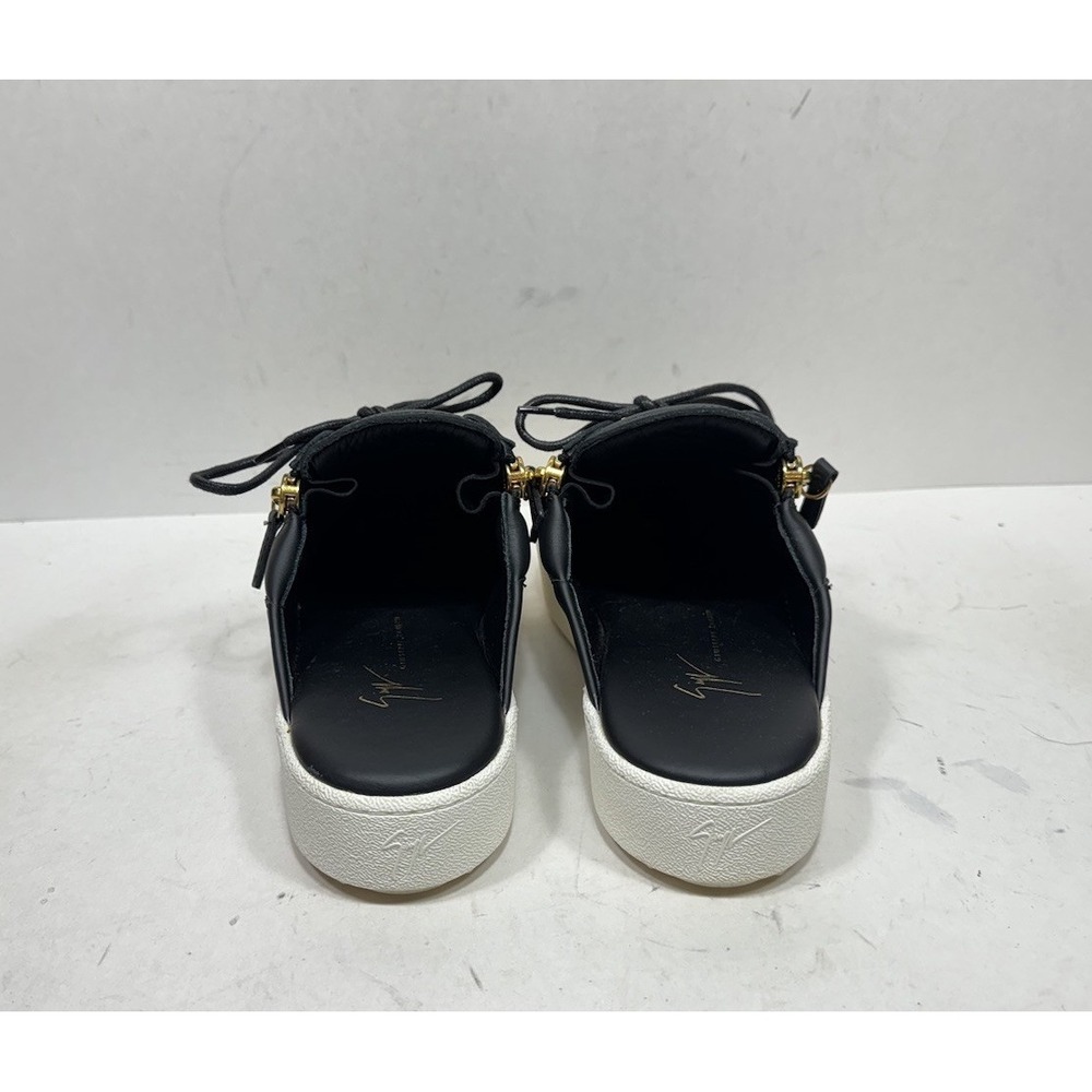 Giuseppe Zanotti Frankie Cut Mule Zip Sneakers Women's Size 9 / 39 Black Leather - Picture 4 of 7